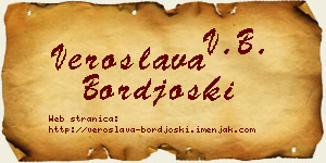 Veroslava Borđoški vizit kartica